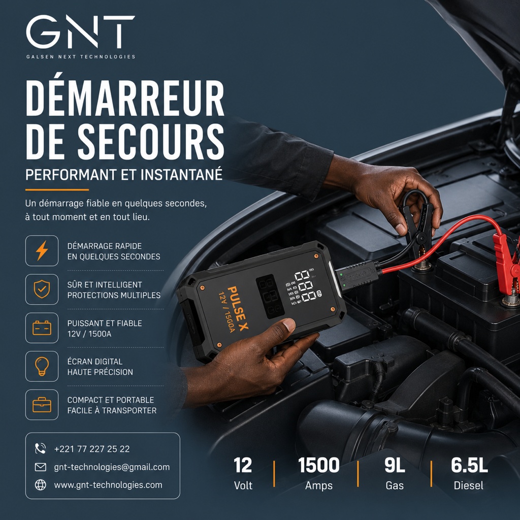 Pulse X utilisé comme démarreur de secours performant et instantané